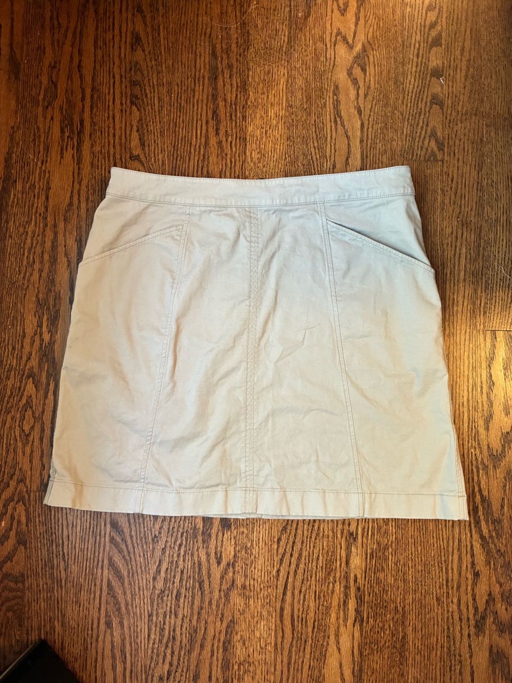Boden Classic Chino Beige Tan Career Office Preppy Chic Mini Skirt Size 12 US